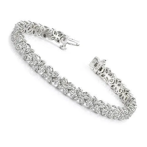 3.20-3.20 CT Round Cut Diamonds - Tennis Bracelet