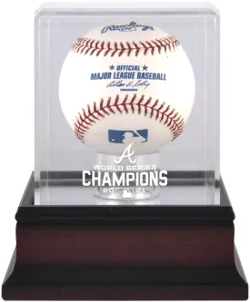 Atlanta Braves 2021 World Series Championship Mahogany Baseball Display Case