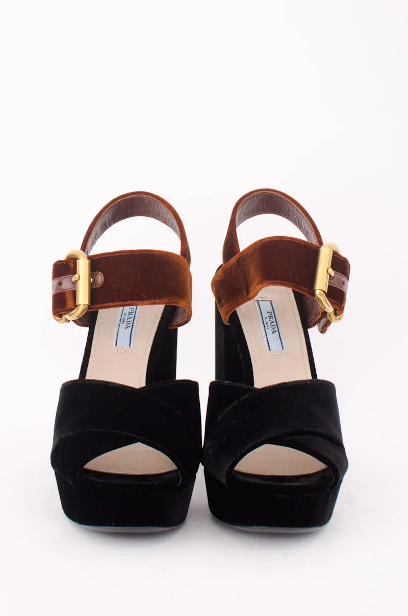 BICOLOR VELVET PLATFORMS