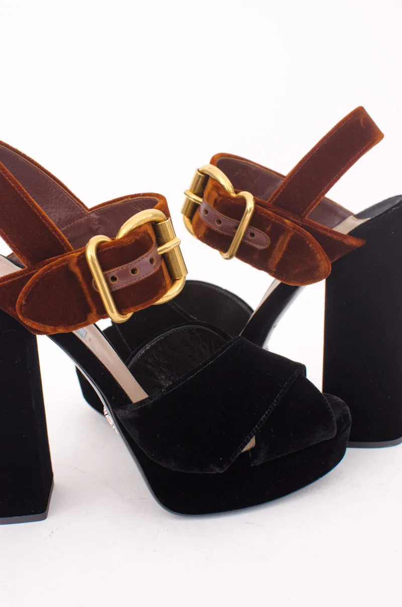 BICOLOR VELVET PLATFORMS