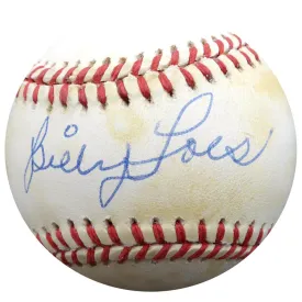 Billy Loes Autographed Official NL Baseball Brooklyn Dodgers Beckett BAS #E48303