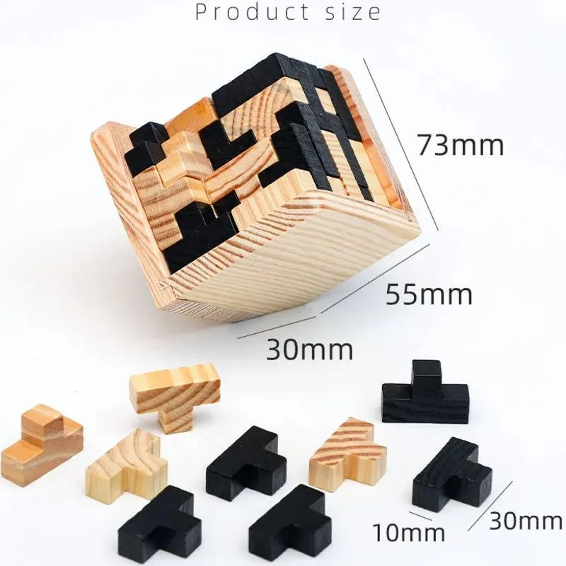 Brain Teaser - 3D Wooden Cube Puzzle