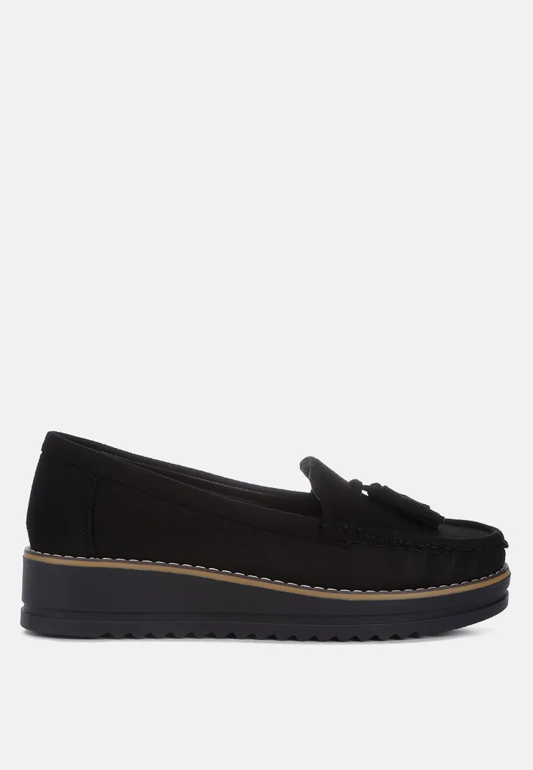 Daiki Platform Lug Sole Tassel Loafers