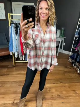 Down This Path Super Soft Plaid Flannel - Red/Grey