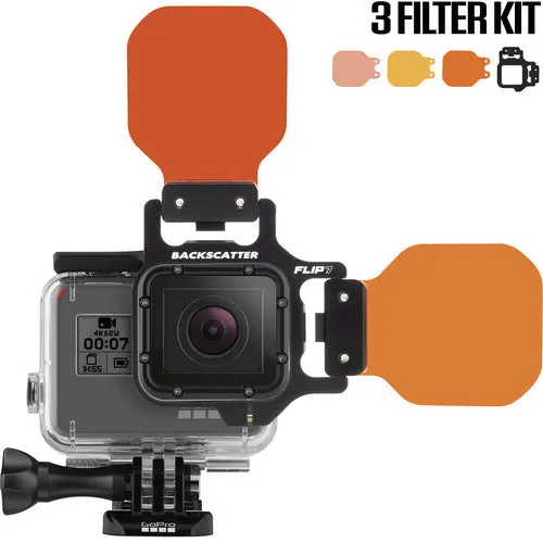 Flip Filters FLIP7 Three Filter Kit with SHALLOW, DIVE & DEEP Filters for GoPro HERO 7, 6, 5, 4, 3, 3 