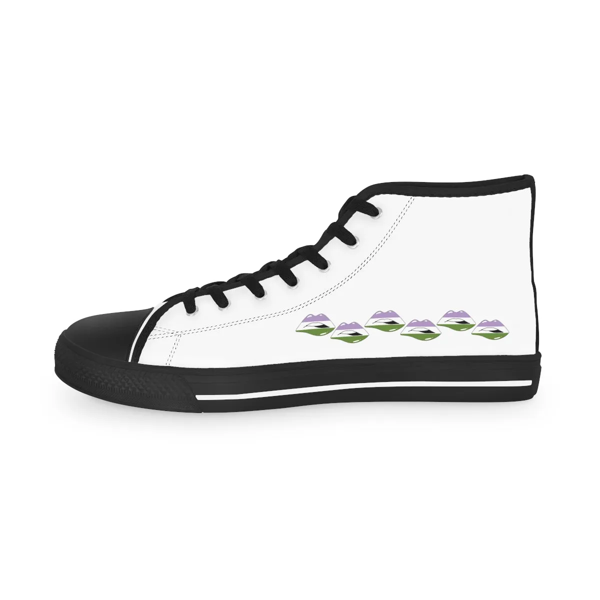 Gender Queer Flag Kisses LGBTQ High Top Sneakers Unisex Size