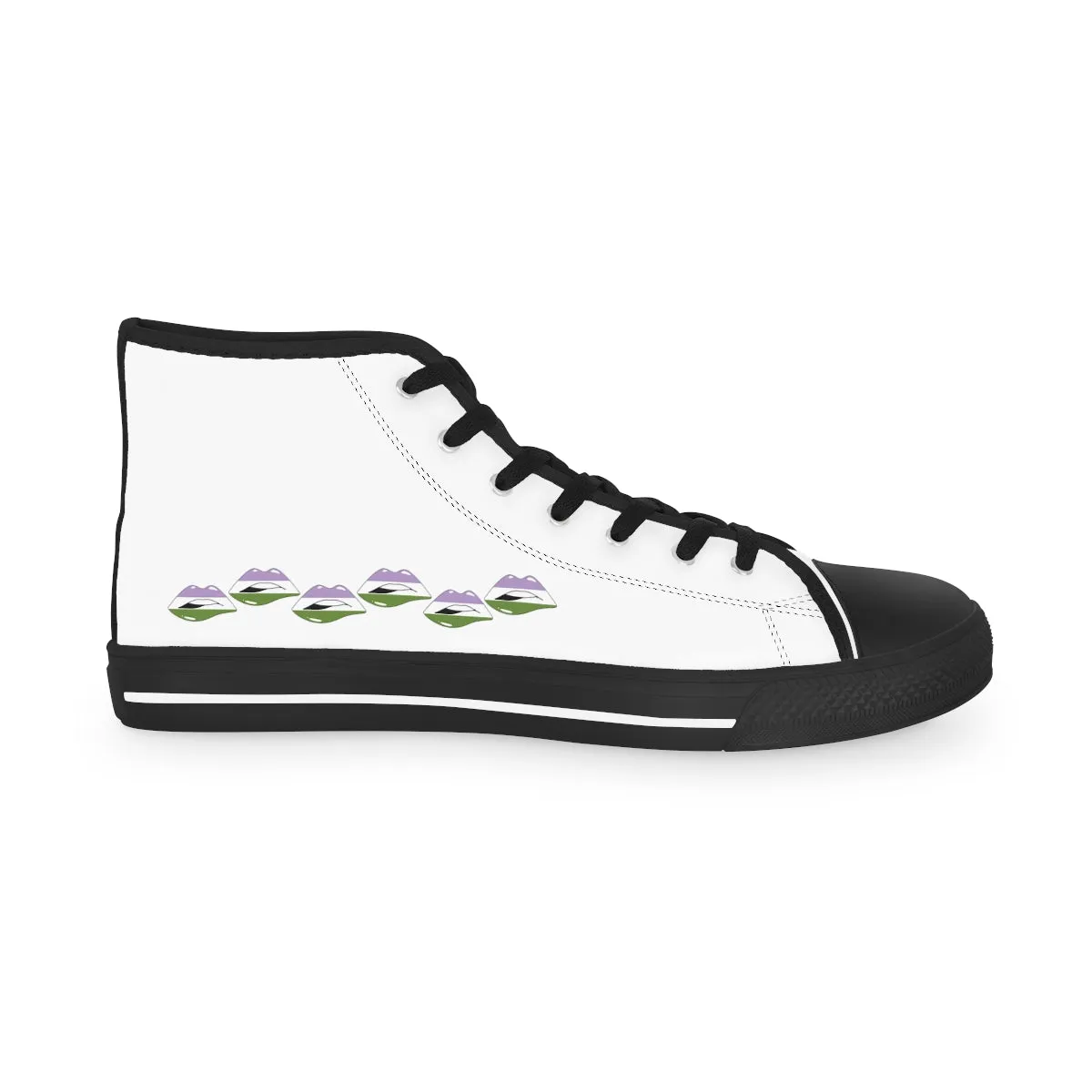 Gender Queer Flag Kisses LGBTQ High Top Sneakers Unisex Size