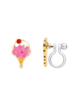 GirlNation Cutie Clip On Earrings - Ice Cream Dream