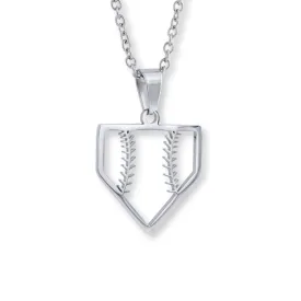 Home Plate Baseball Necklace | Stainless Steel