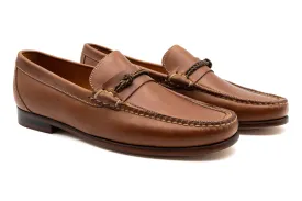 Maxwell Saddle Leather Braided Knot Loafers - Cigar