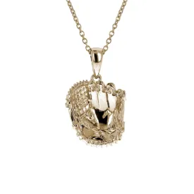 Mini Baseball Glove Necklace | Gold