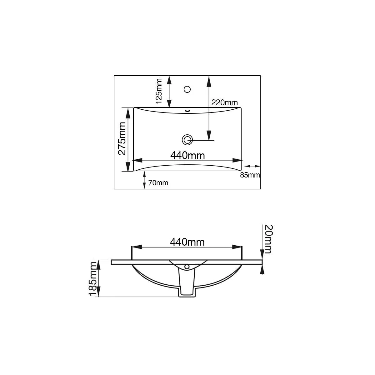 Mirage 600mm Ceramic Vanity Top