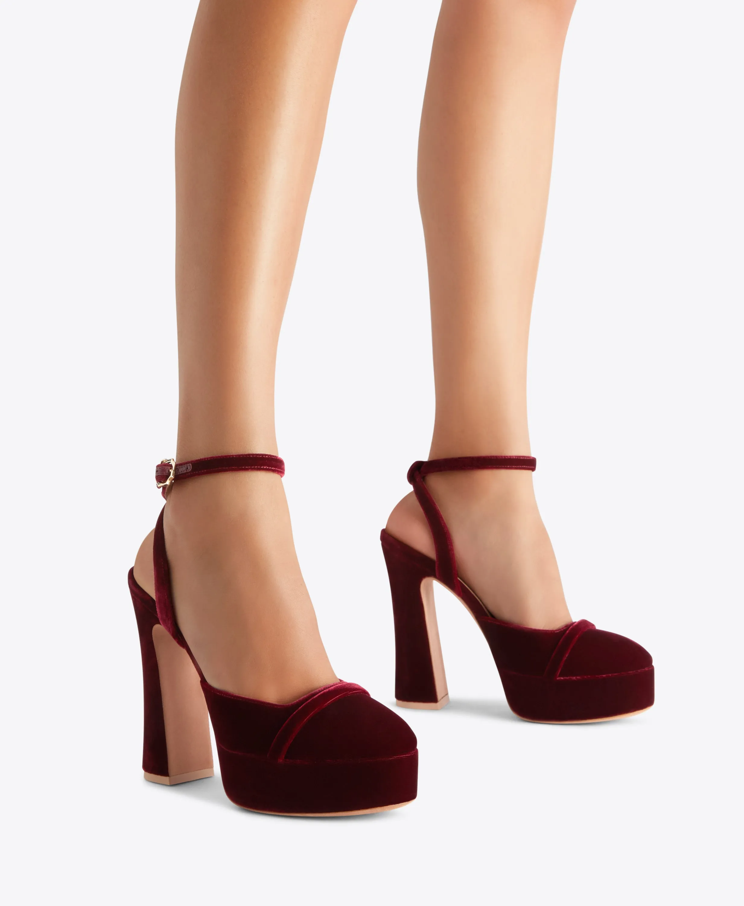 Mora 125 Red Velvet Platforms