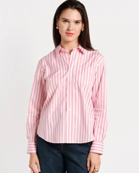 Perfect Button Down Stripe Pink White