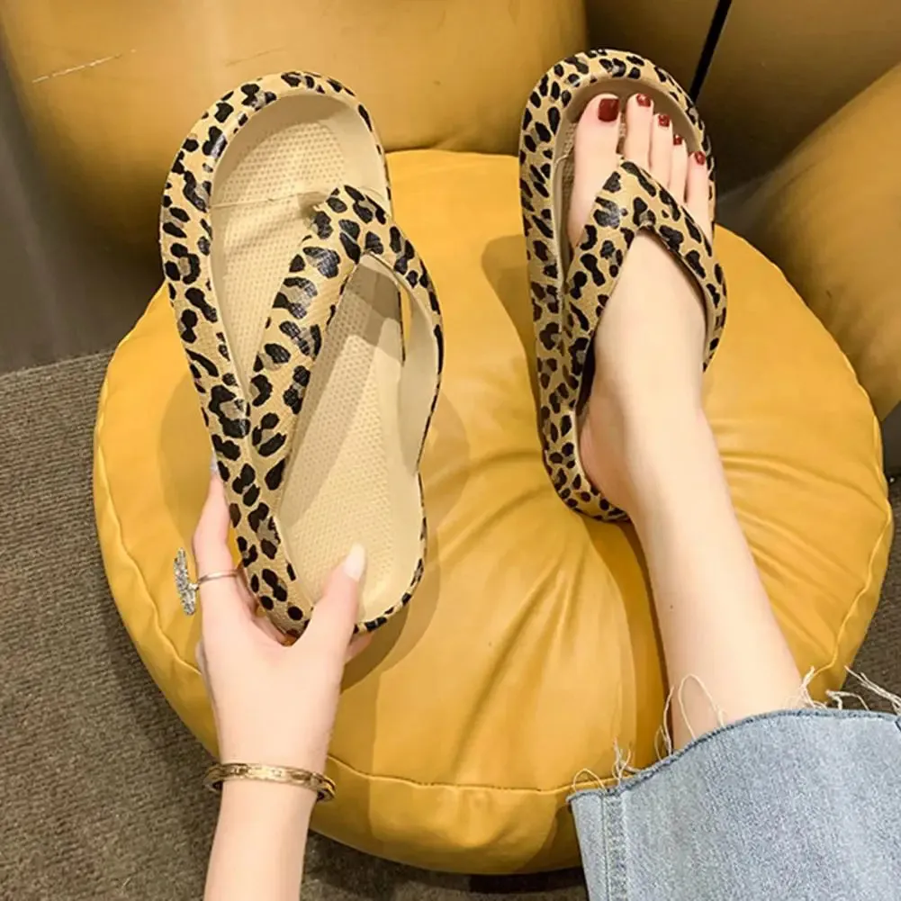 Riley - Leopard Print Flip-Flops