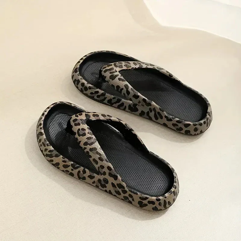 Riley - Leopard Print Flip-Flops