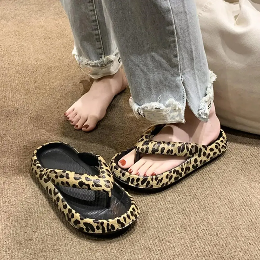 Riley - Leopard Print Flip-Flops