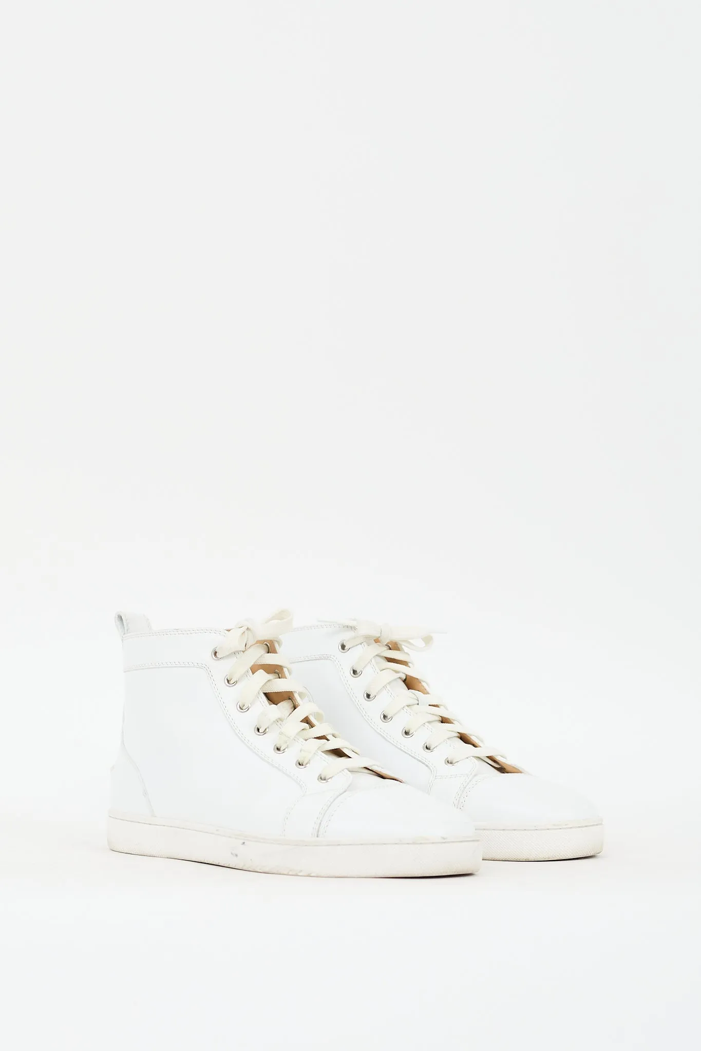 White Leather High Top Sneaker