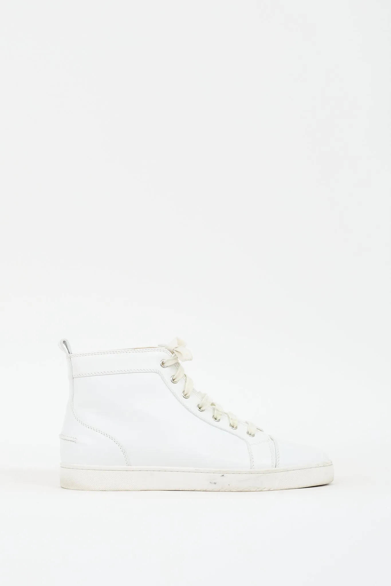 White Leather High Top Sneaker