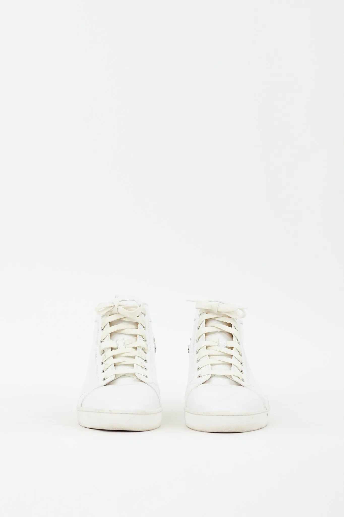 White Leather High Top Sneaker