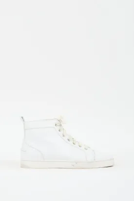 White Leather High Top Sneaker