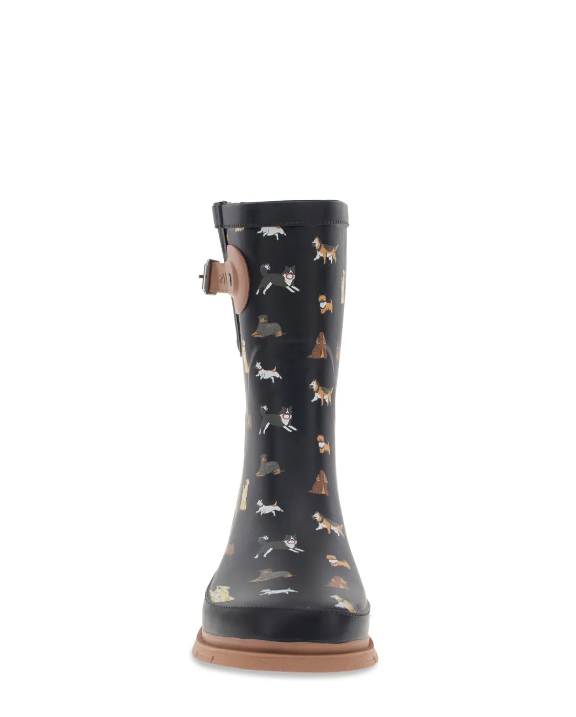 Women's Puppies and Pooches Mid Rain Boot - Black