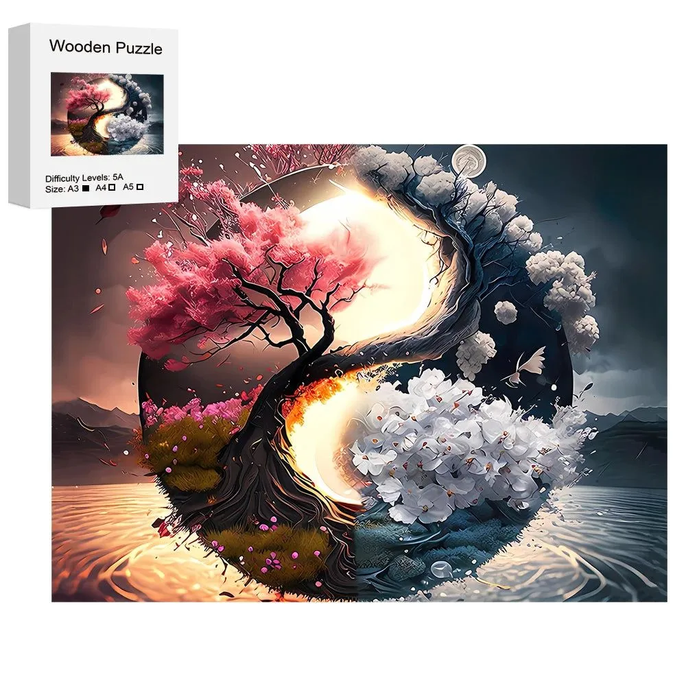 Yin-Yang Tree Life Puzzle Art